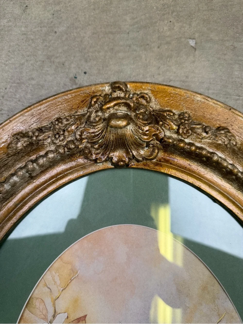 Vintage 24x18 Large Ornate Oval Gold Gilt Picture Frame Baroque Circa 1960-1970s